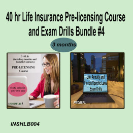  40 hr Life Insurance Pre-licensing course and Exam Drills Bundle #4