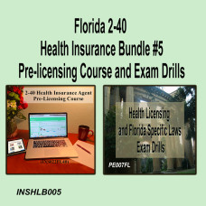 40 hr Health Insurance Pre-licensing course and Exam Drills Bundle #5