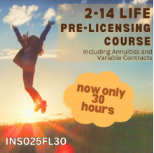 2-14 Life & Variable Annuity-Only Pre-Licensing Course (INS025FL30) 30 hour