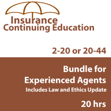 20 hr CE - Property and Casualty CE Bundle for Experienced 2-20 or 20-44 Agents (INSCEB013FL20)