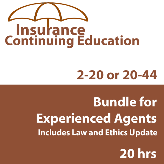 20 hr CE Bundle for Experienced 2-20 or 20-44 Agents Insurance, Continuing Education, Florida, Property & Casualty, Insurance Continuing Ed., Bundled Savings, Insurance, All Courses,20 hr CE Bundle for Experienced 2-20 or 20-44 Agents
