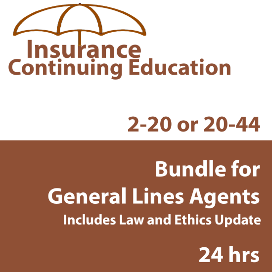 24 hr CE - 2-20 or 20-44 Property and Casualty Complete CE Bundle (INSCEB018FL24)